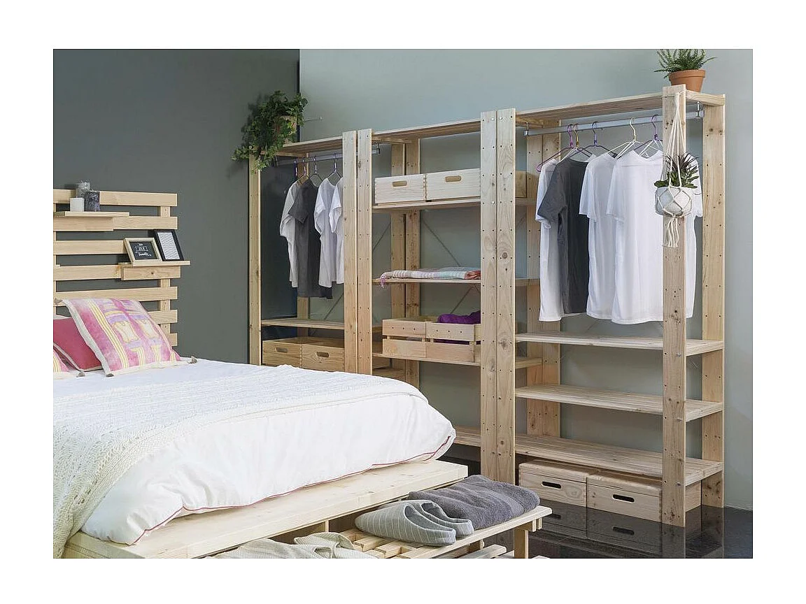 Ordnungskiste aus massivem Kiefernholz mit Deckel