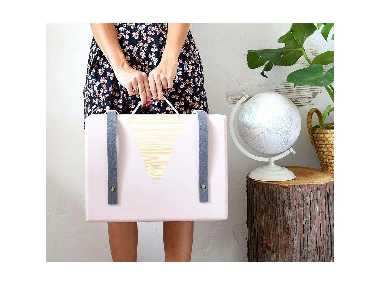 Ordnungskiste aus massivem Kiefernholz mit Deckel