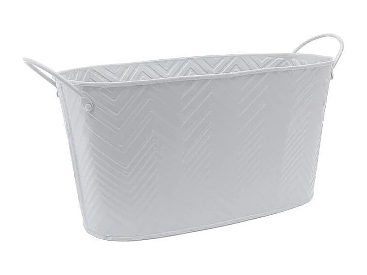 Corbeille en métal laqué avec chrevons 26 cm