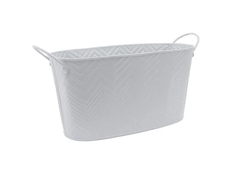 Corbeille en métal laqué avec chrevons 26 cm