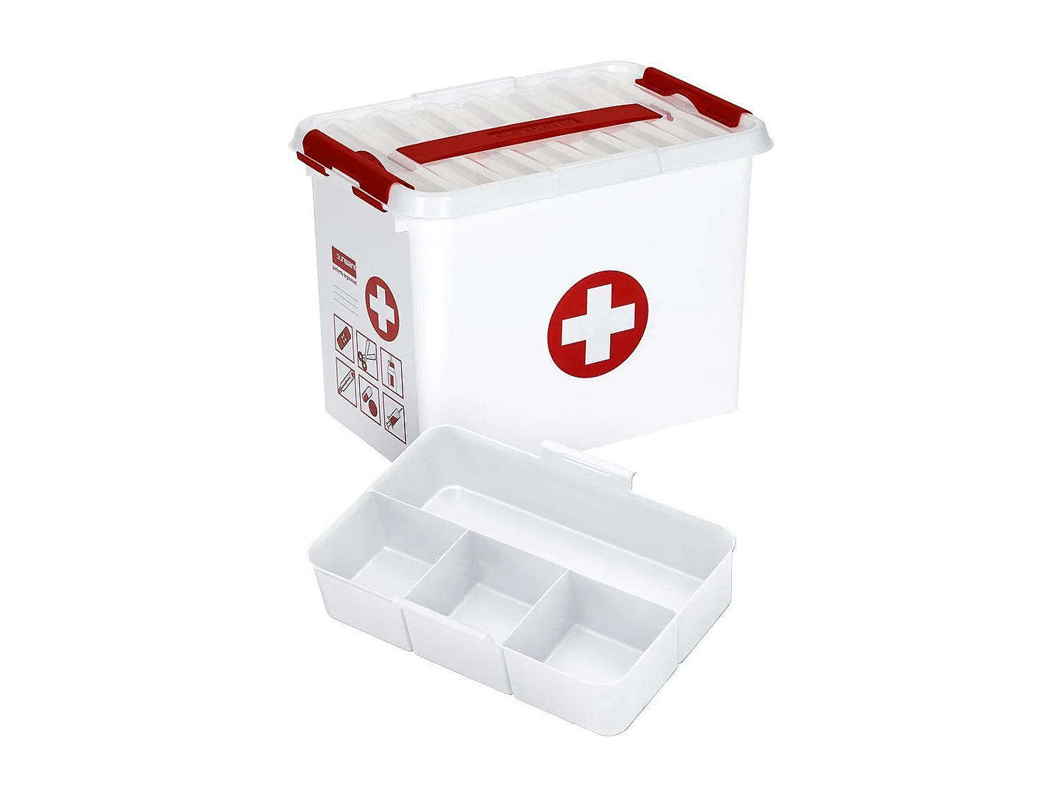 Erste-Hilfe-Box mit Fächer Q-Line