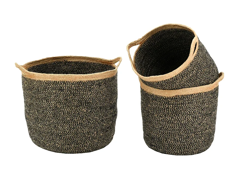Corbeilles de rangement en jute naturelle et teintée