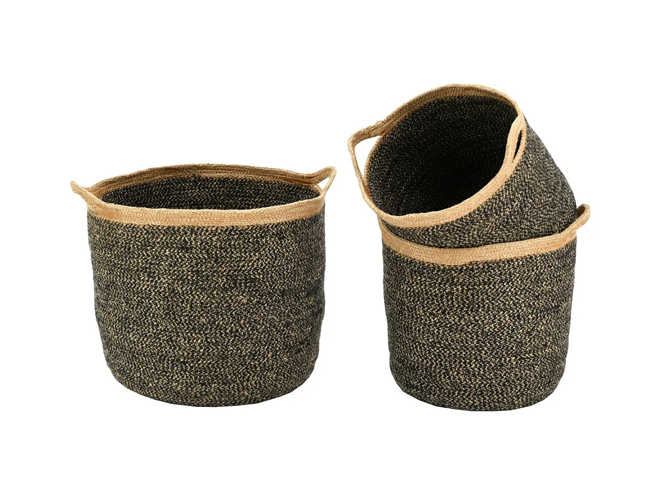 Corbeilles de rangement en jute naturelle et teintée