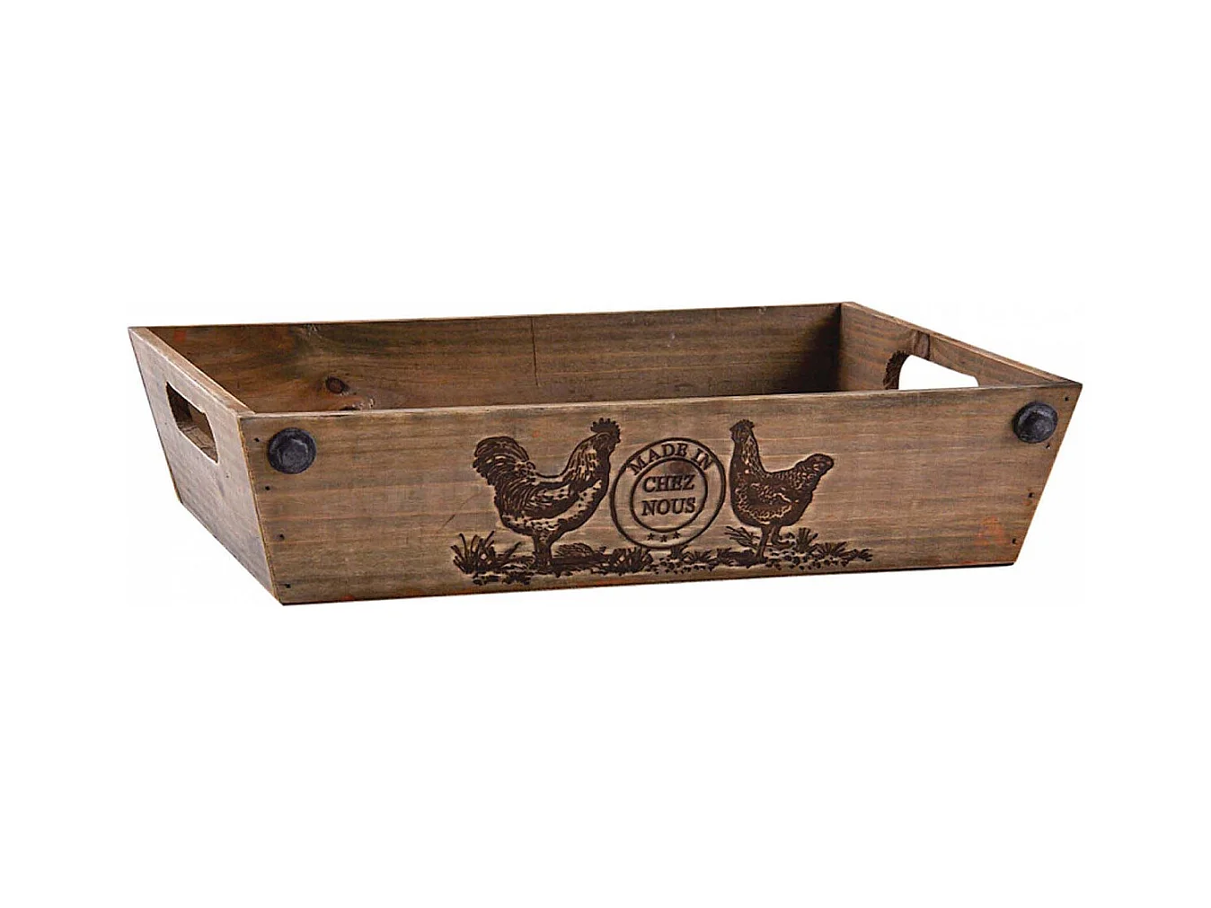 Manne en bois teinté Made in chez nous