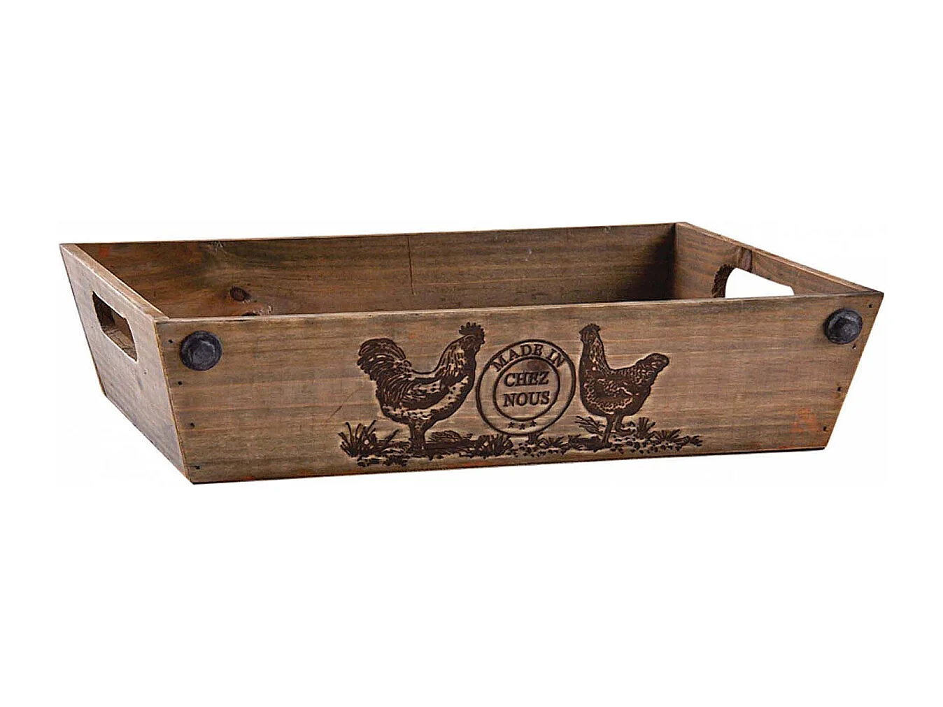 Tragkorb aus gefärbtem Holz "Made in chez nous"