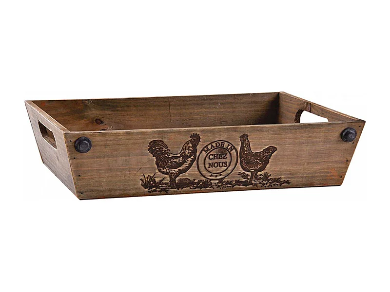 Tragkorb aus gefärbtem Holz "Made in chez nous"