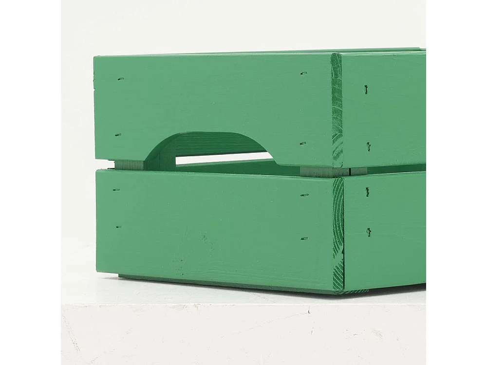 Caisse de rangement en pin petit modèle 31 x 23 x 15 cm Vert menthe