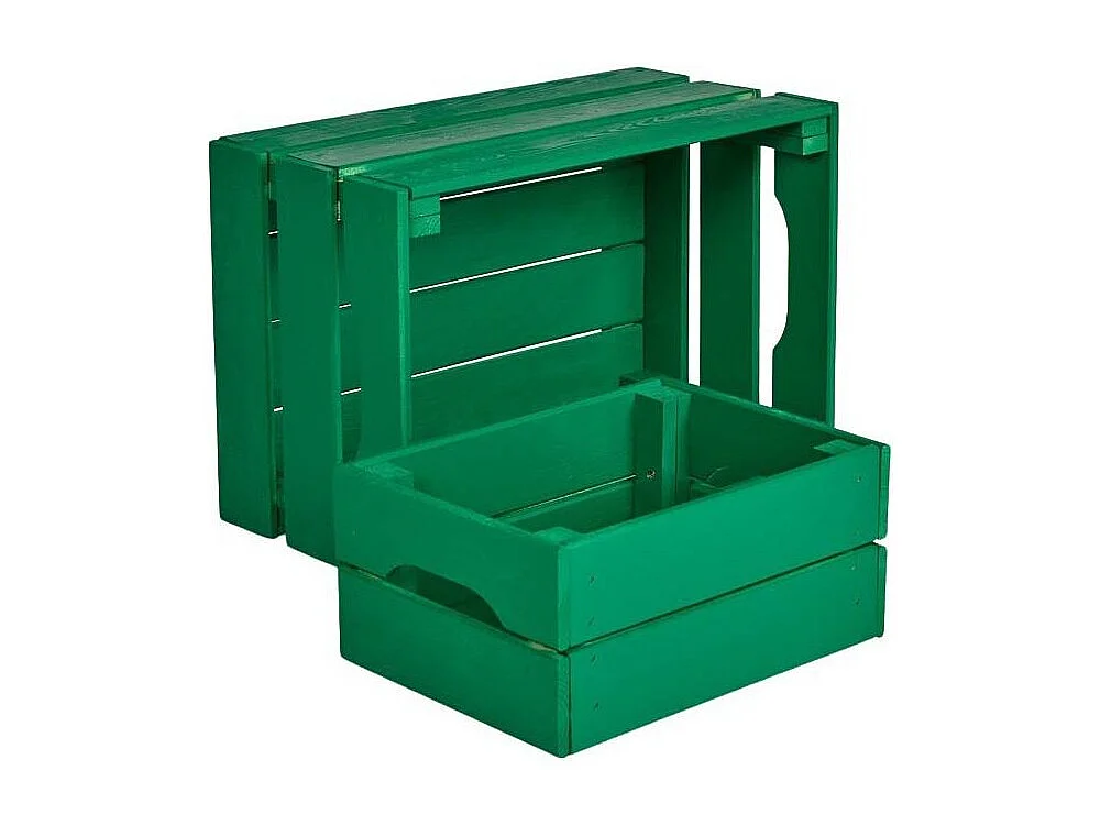 Caisse de rangement en pin petit modèle 31 x 23 x 15 cm Vert menthe