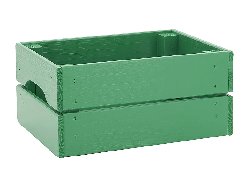 Caisse de rangement en pin petit modèle 31 x 23 x 15 cm Vert menthe