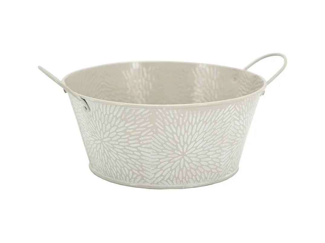 Corbeilles rondes en métal et motif floral (Lot de 48)