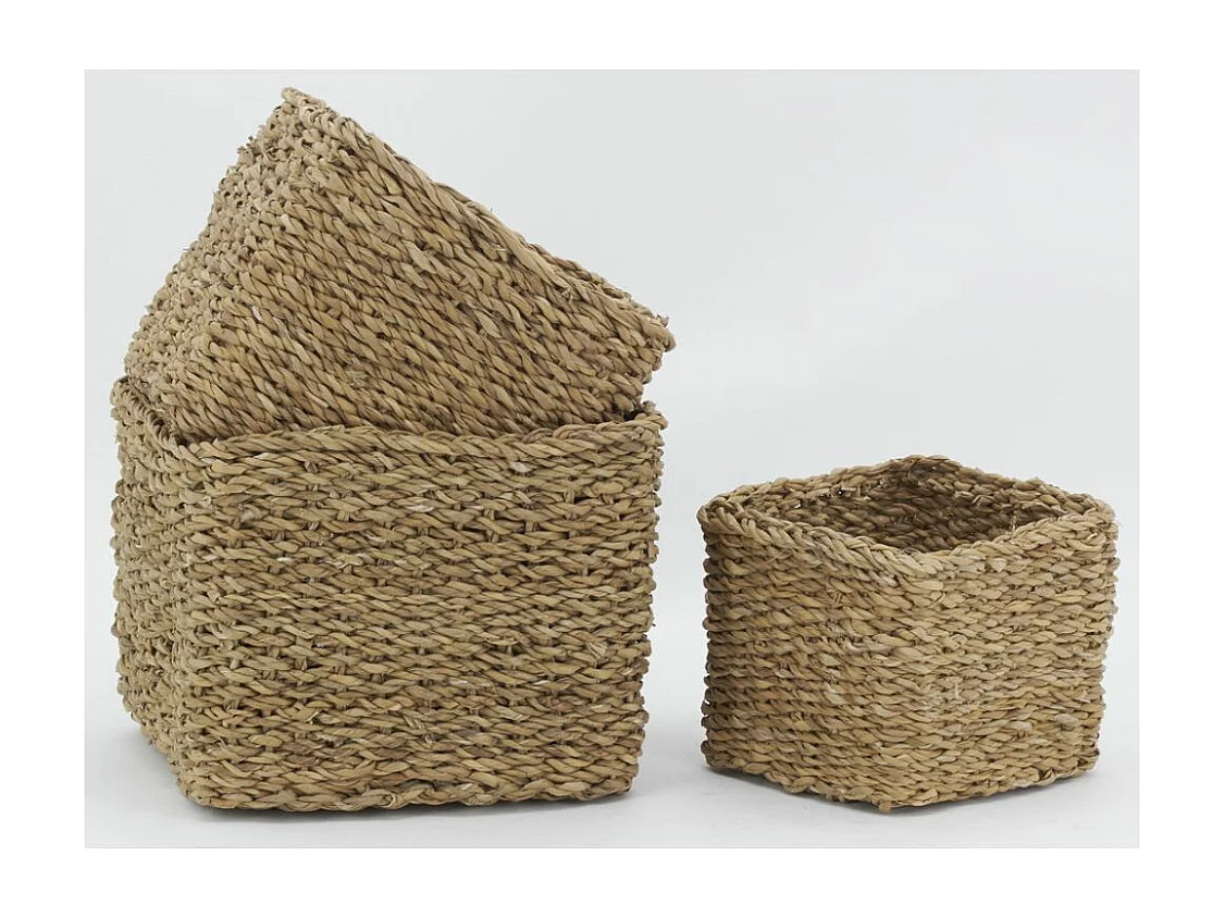 Set di 3 fioriere in giunco naturale (Set di 3)