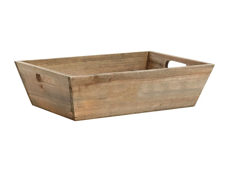 Corbeille en bois teinté avec poignée