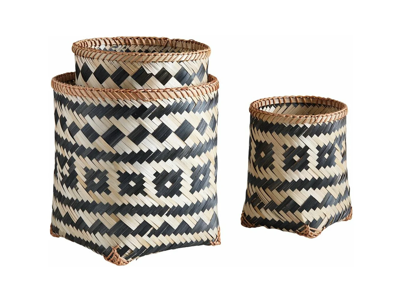 Corbeilles de rangement en bambou (Lot de 3)