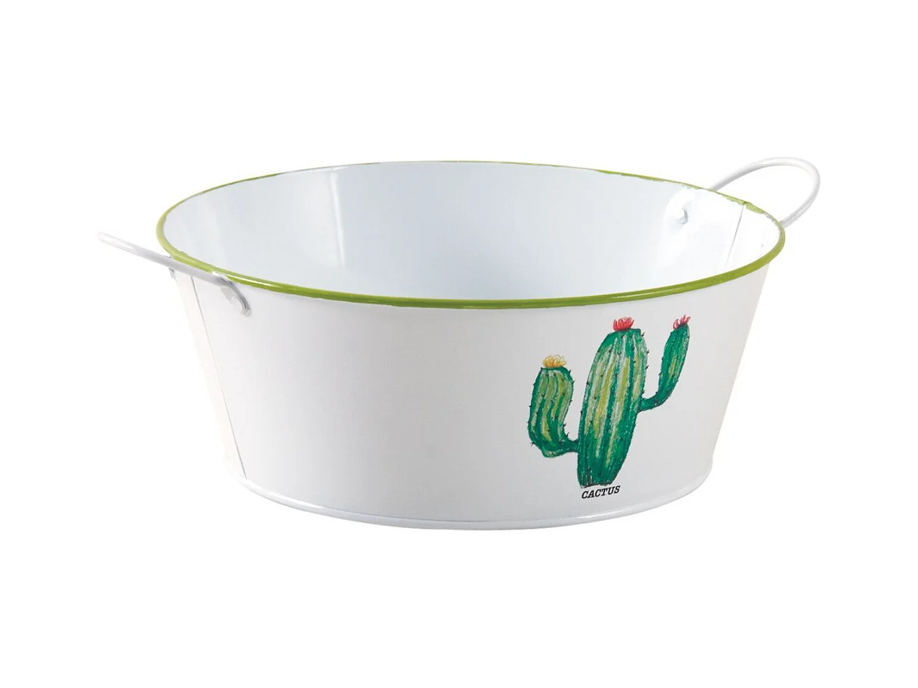 Corbeille ronde en métal laqué Cactus