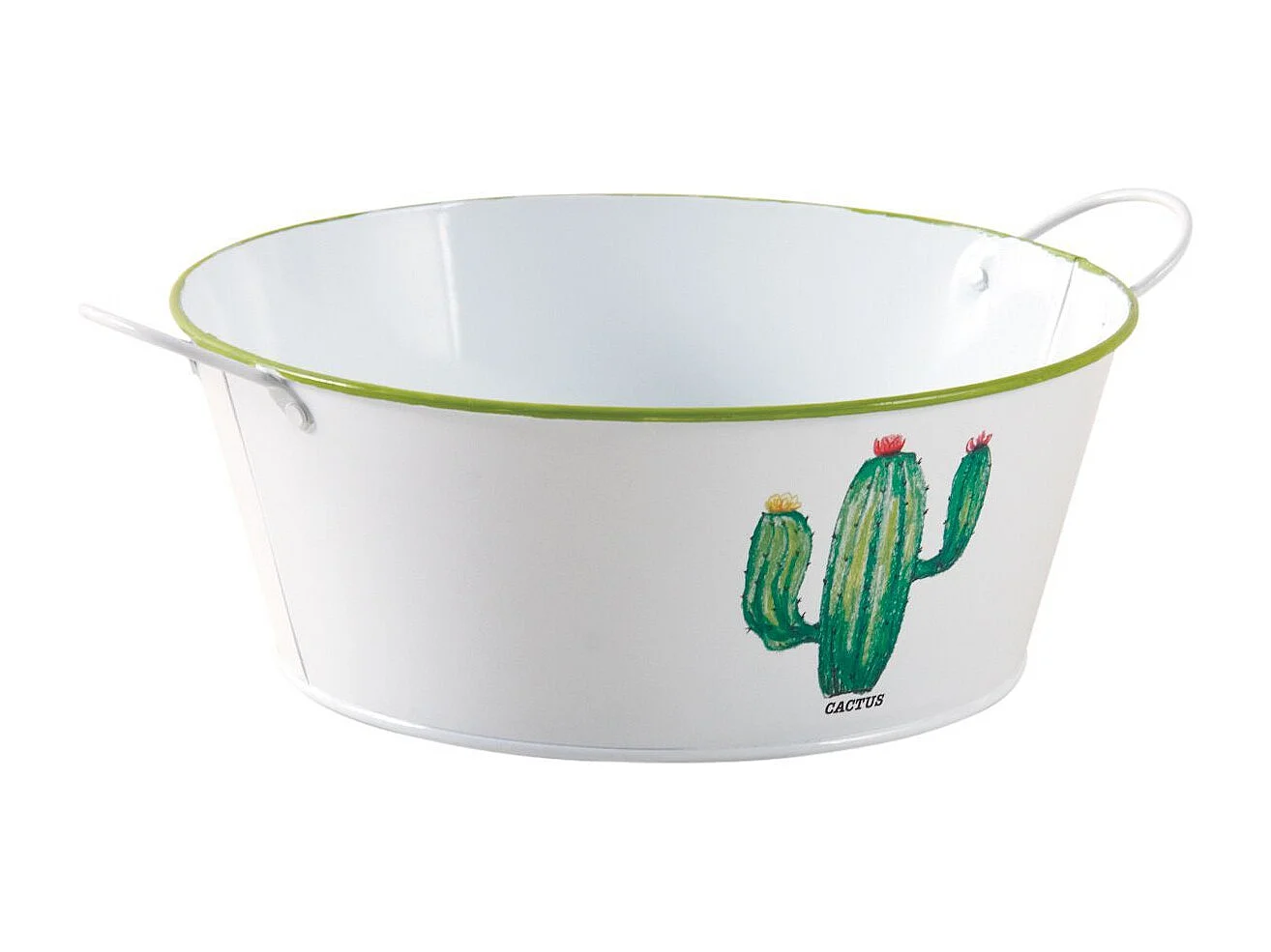 Corbeille ronde en métal laqué Cactus