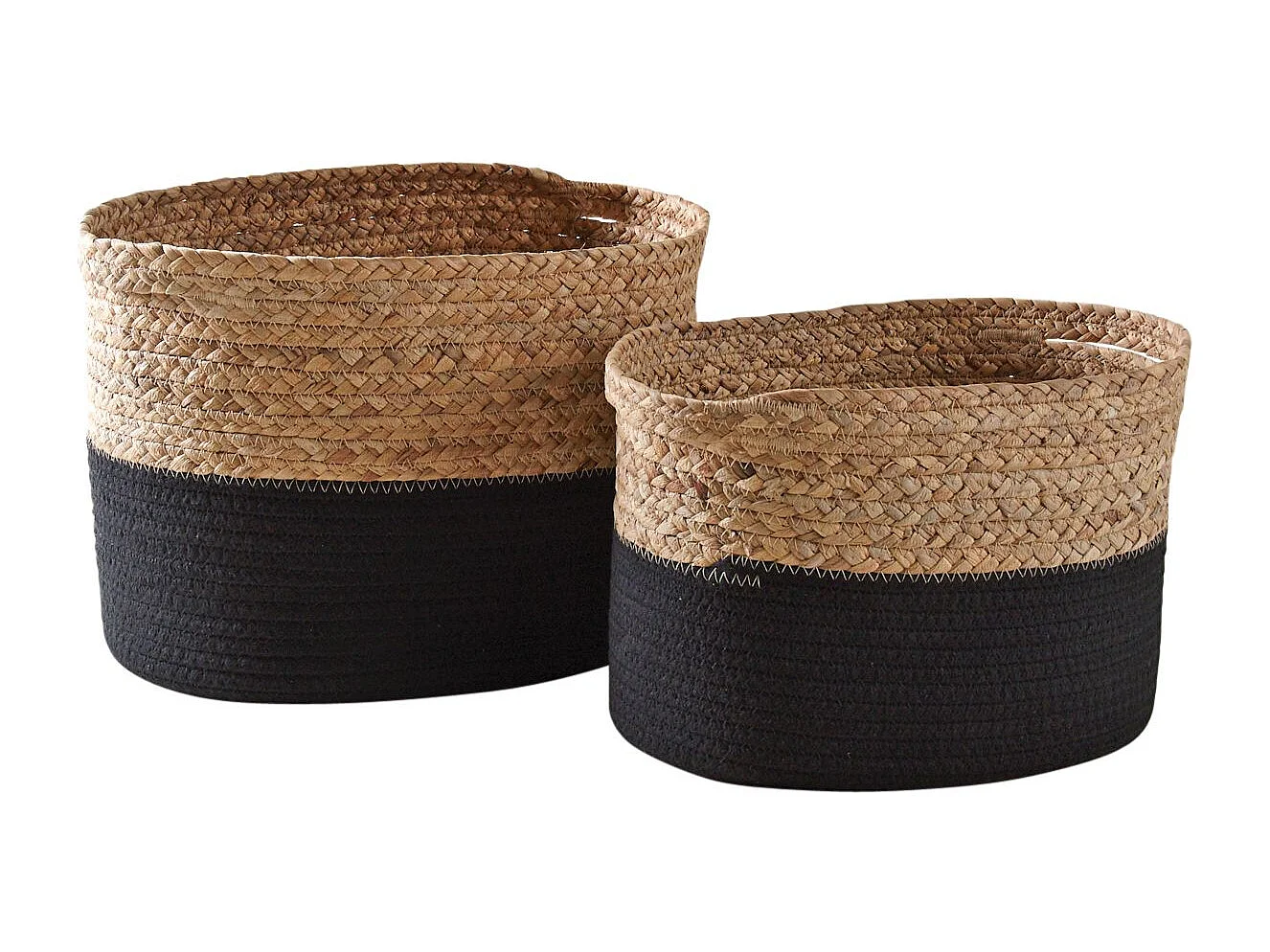Relaxdays Lot De 2 Paniers De Rangement En Jacinthe D’Eau Naturelle – Tressés, 2 Tailles, Déco & Organisation Salle De Bain, Cuisine, Chambre