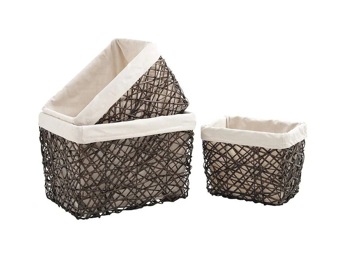 Corbeilles de rangement en éclisse (Lot de 3)
