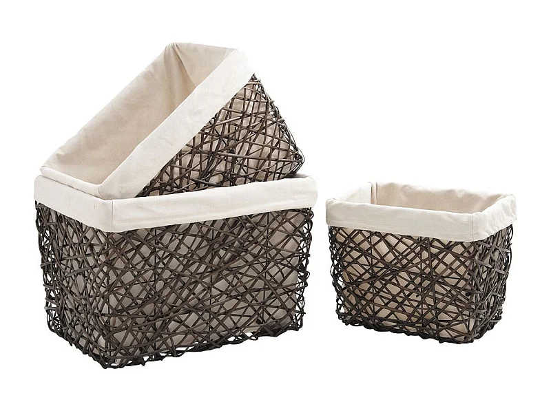 Corbeilles de rangement en éclisse (Lot de 3)
