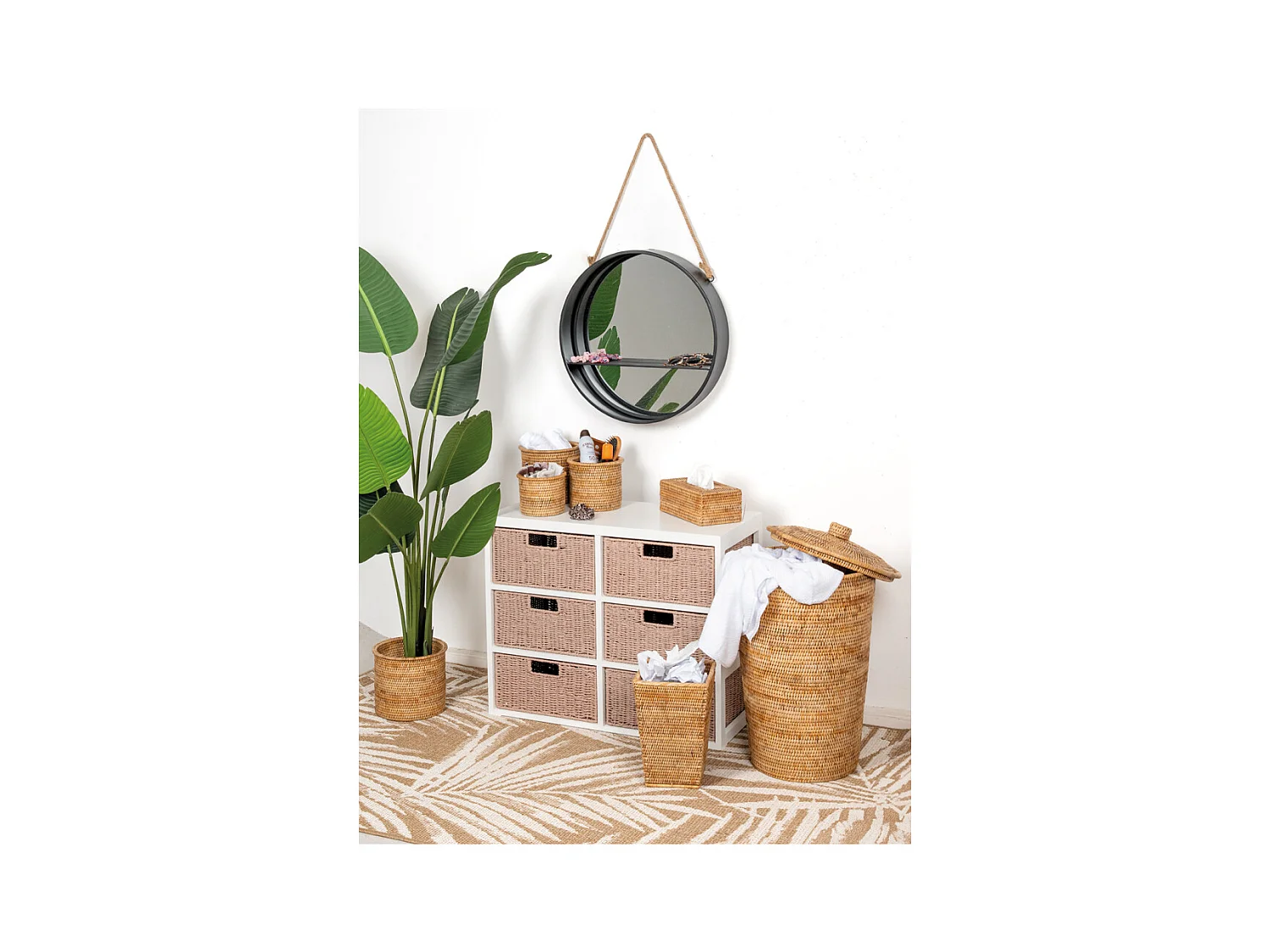 Boite à mouchoirs en rotin