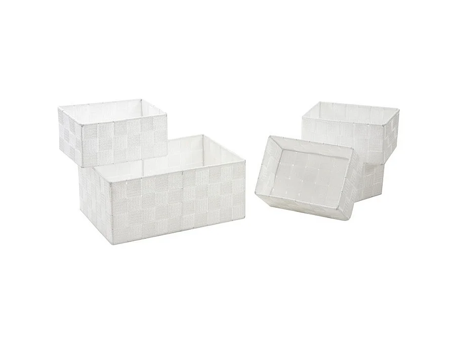 Corbeilles de rangement en nylon blanc (Lot de 5)