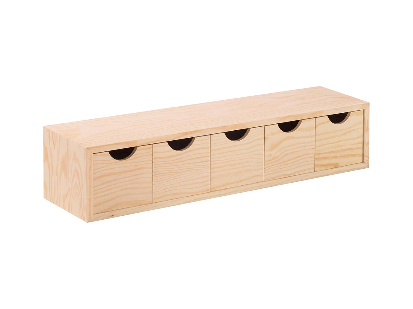 Mini rangement bloc en pin brut avec tiroirs 5 tiroirs
