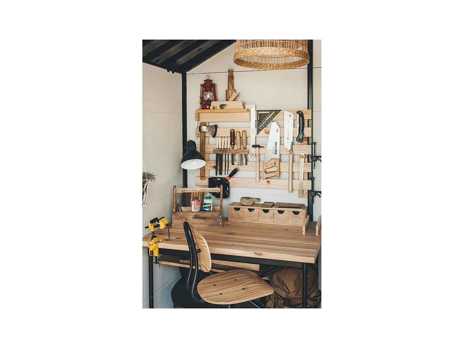 Mini rangement bloc en pin brut avec tiroirs 5 tiroirs