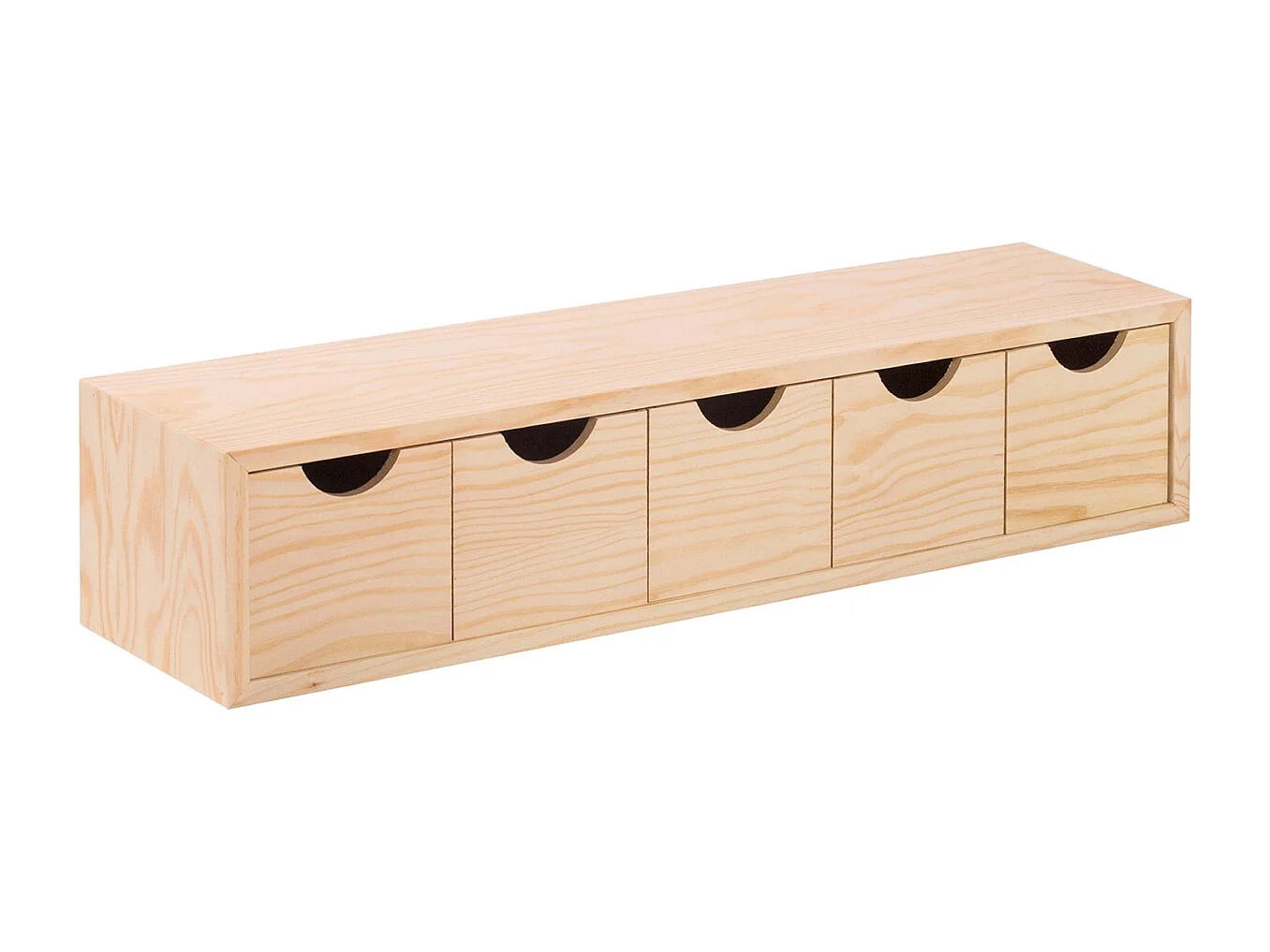 Mini-Ordnungskiste aus Rohkiefernholz mit Schubladen