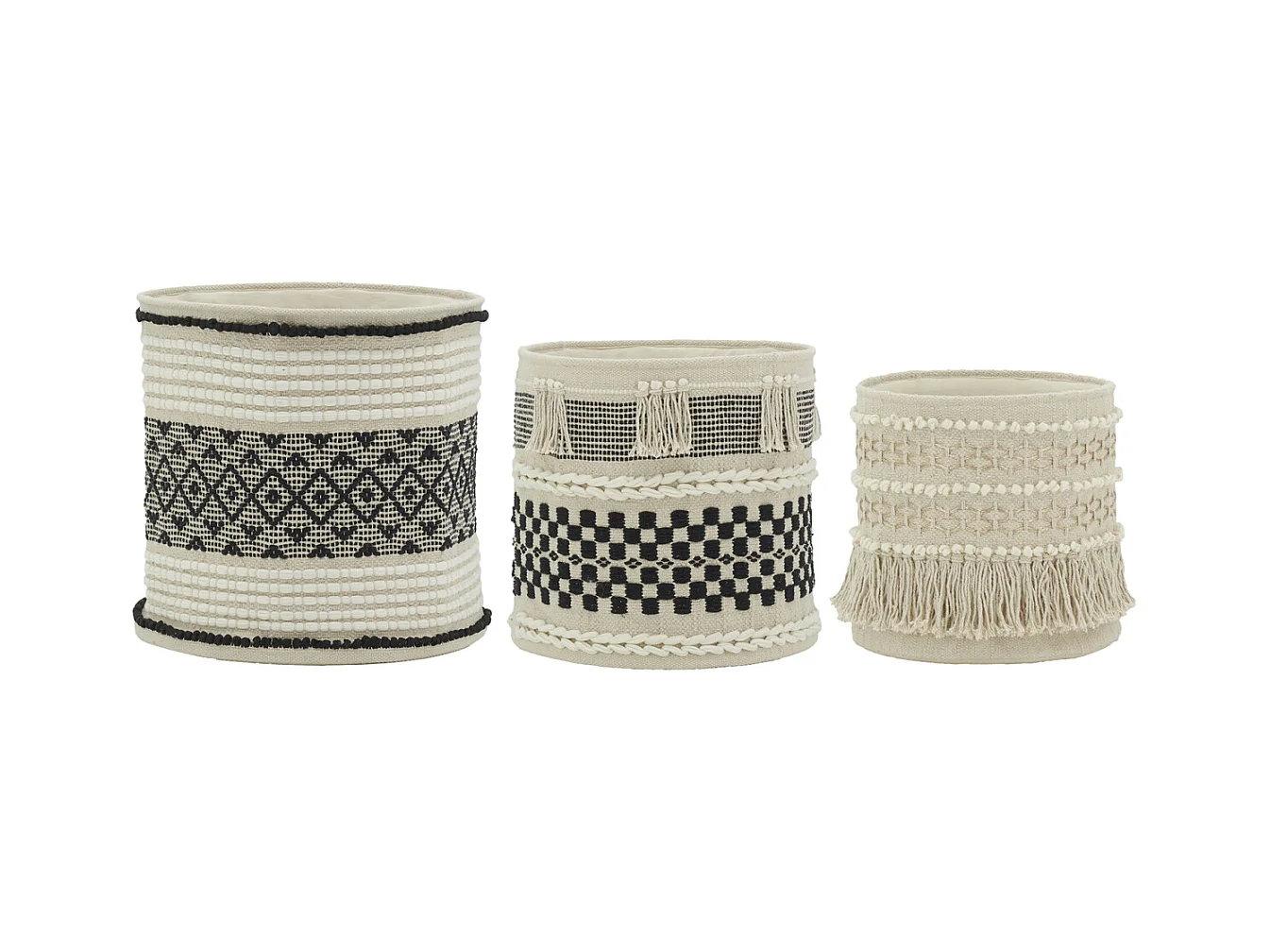 Corbeille de rangement en coton recyclé Lot de 3
