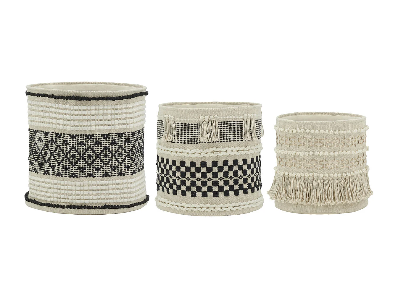 Corbeille de rangement en coton recyclé Lot de 3