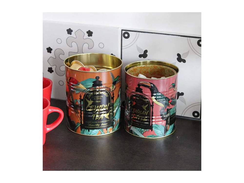 Set boites en métal Oiseaux (Lot de 2)