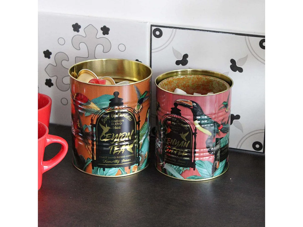 Set boites en métal Oiseaux (Lot de 2)