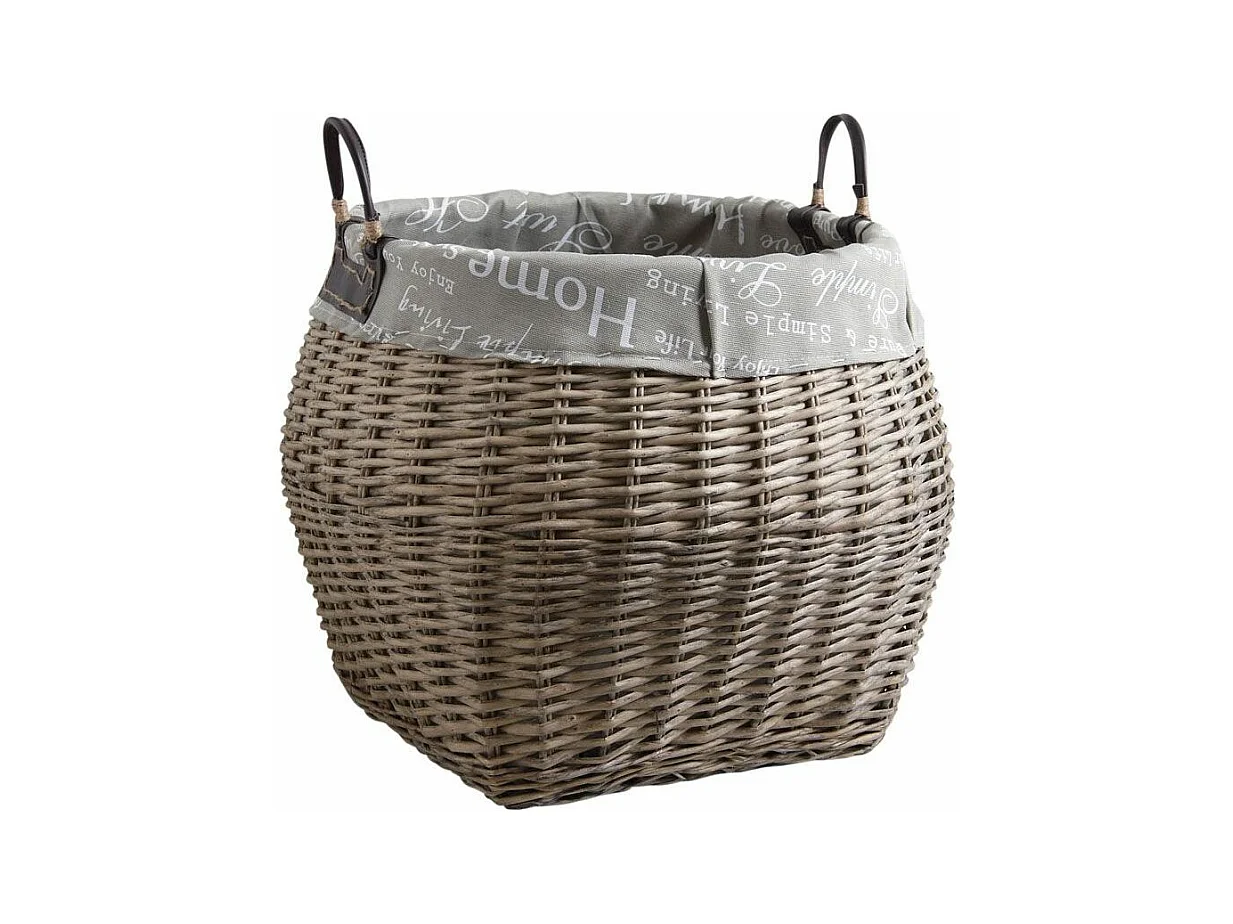 Corbeilles de rangement en osier gris (Lot de 2)
