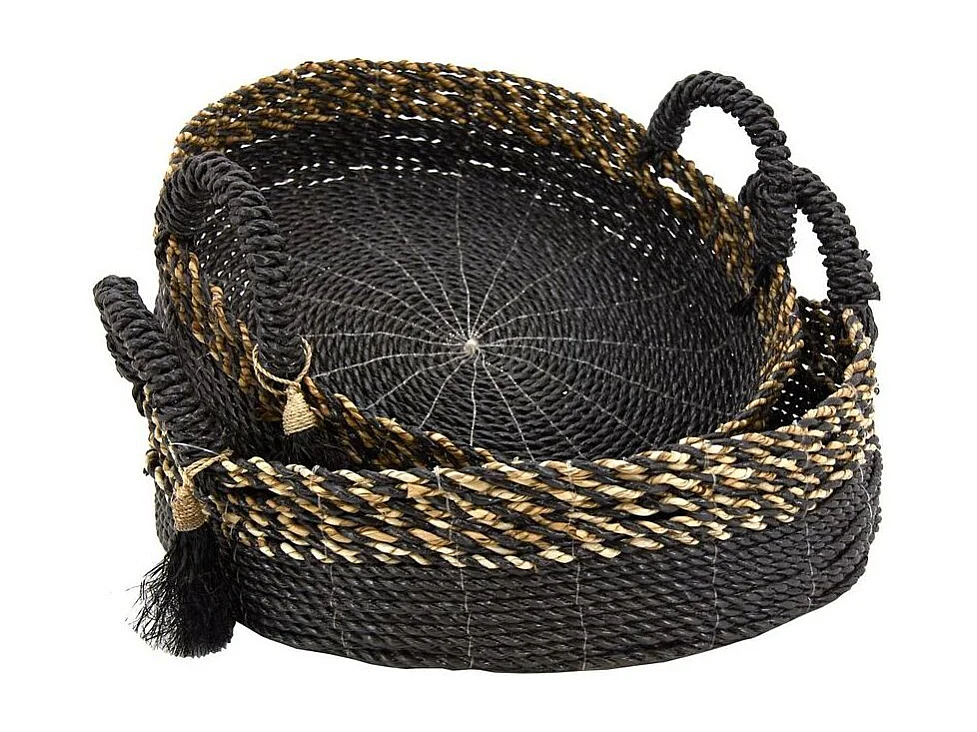 Corbeilles en raphia et en jonc (Lot de 2)