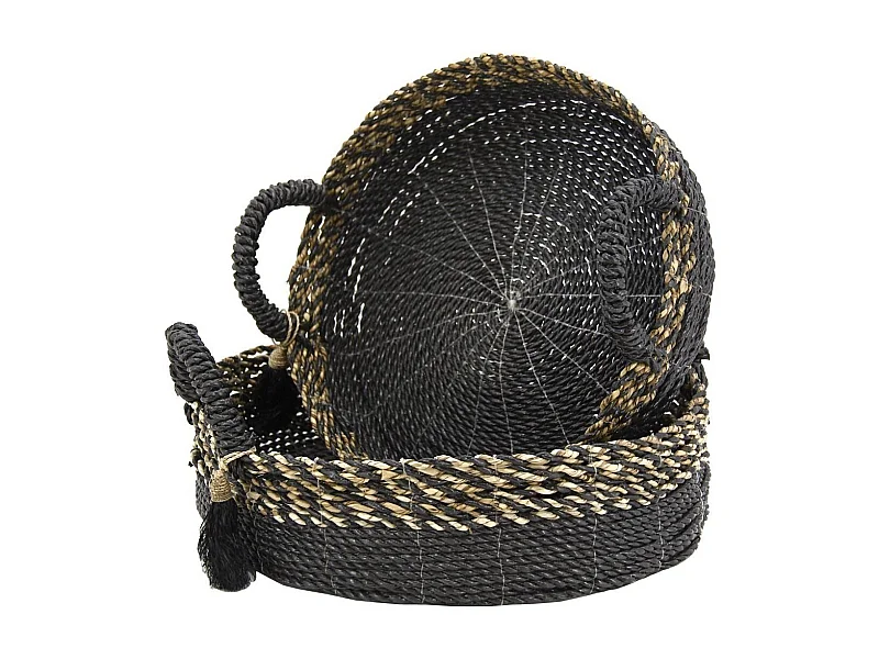 Corbeilles en raphia et en jonc (Lot de 2)