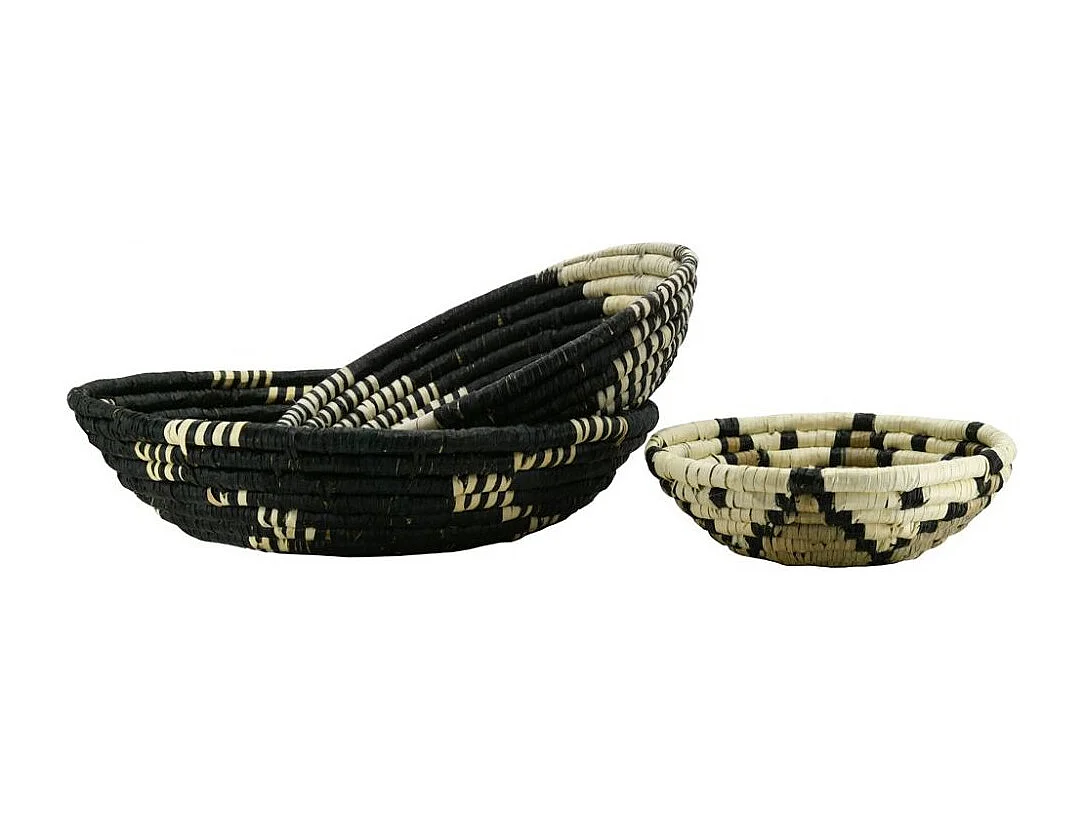 Corbeilles rondes en jonc (Lot de 3)