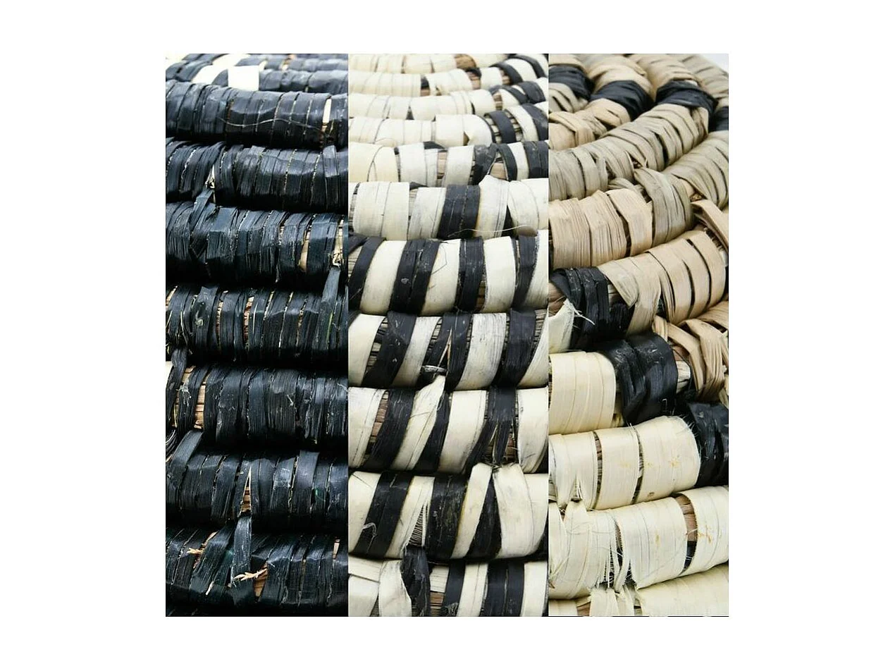 Corbeilles rondes en jonc (Lot de 3)