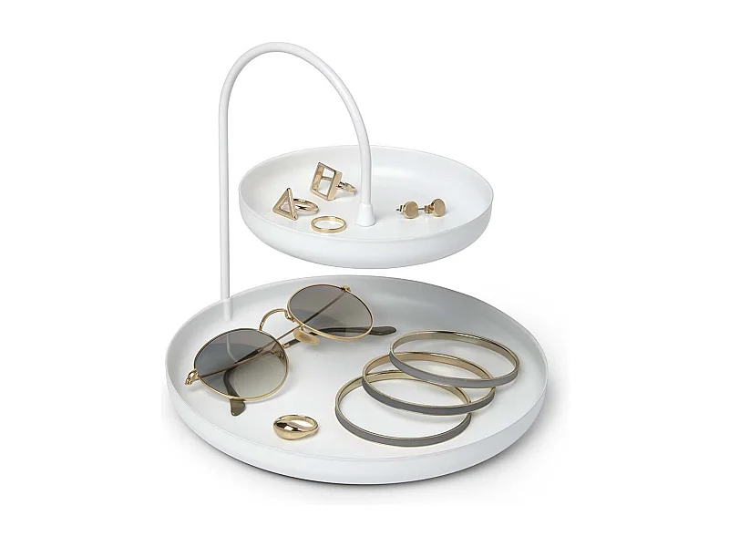 Vassoio tascabile dal design metallico Bianco