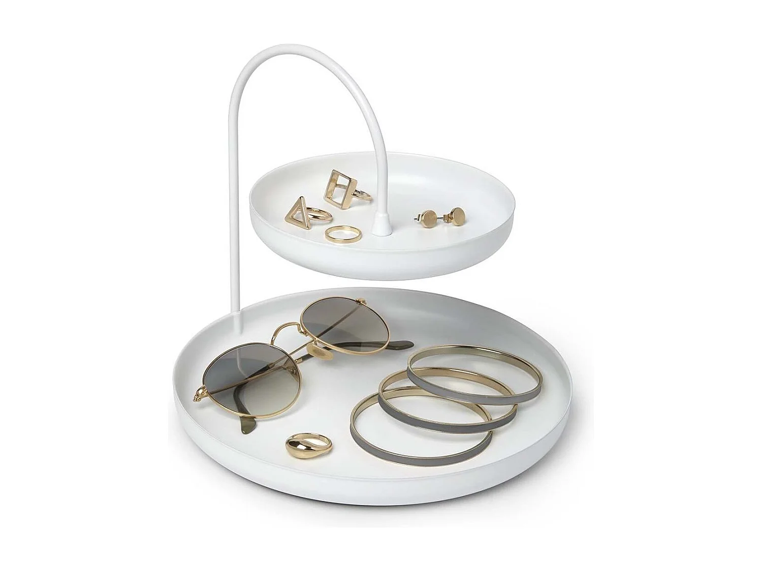 Vassoio tascabile dal design metallico Bianco