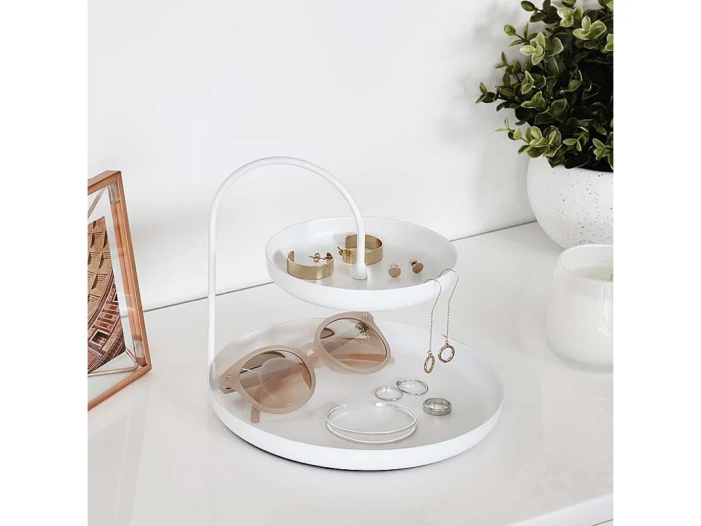 Vassoio tascabile dal design metallico Bianco