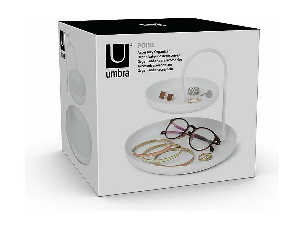 Vassoio tascabile dal design metallico Bianco