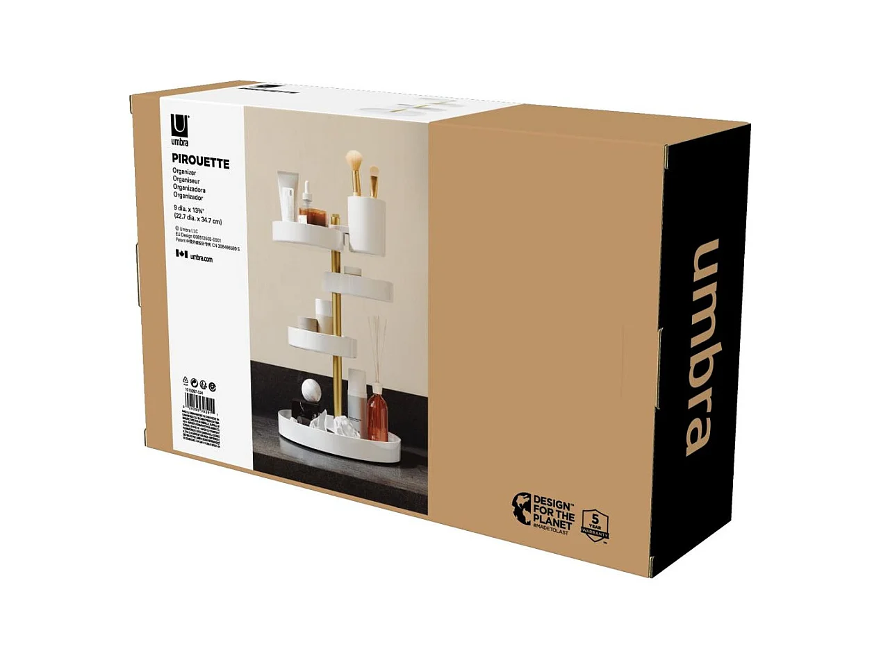 Organizzatore per bagno a 5 vassoi Pirouette