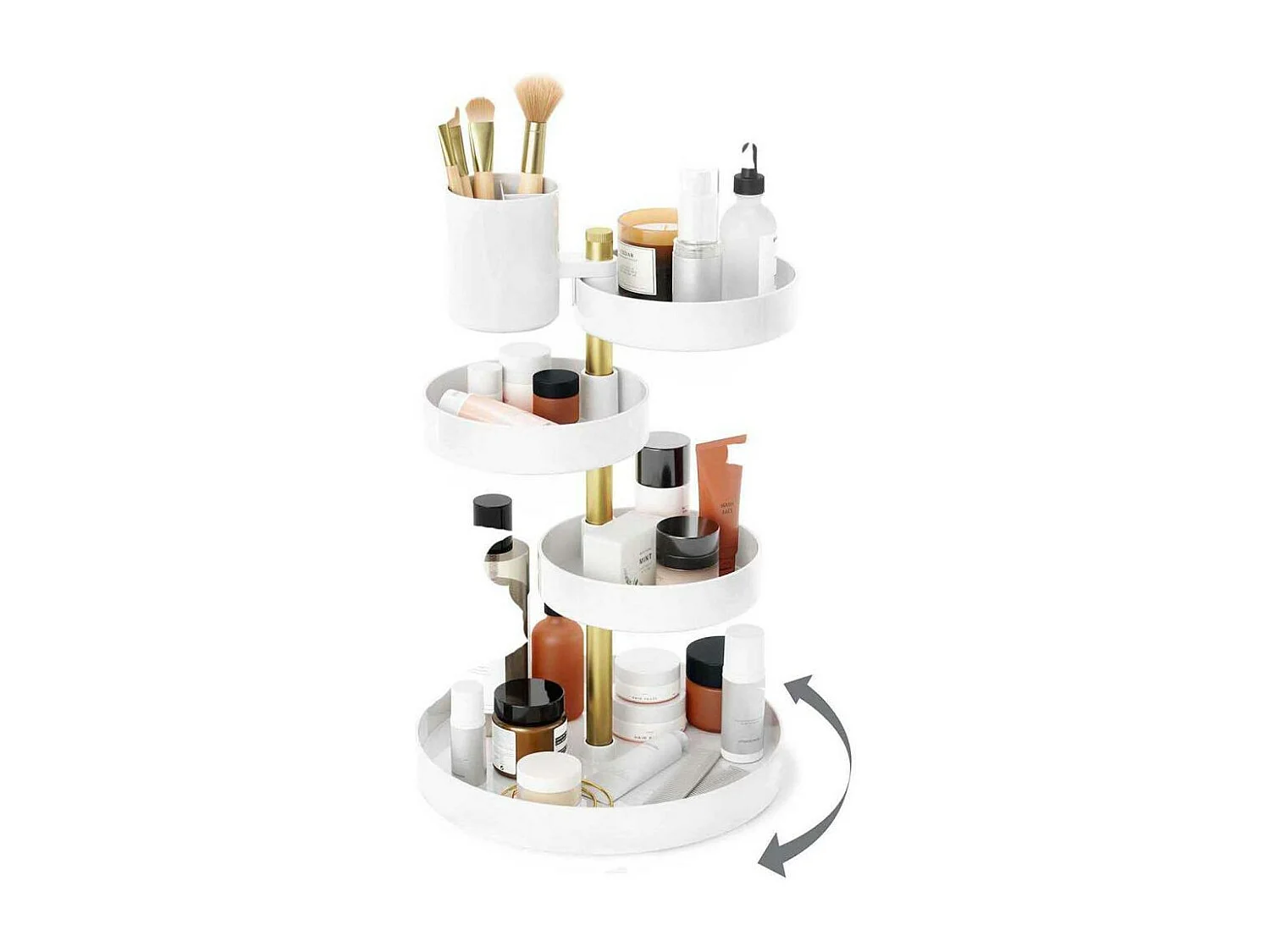 Organisateur de salle de bain 5 plateaux rotatifs Pirouette