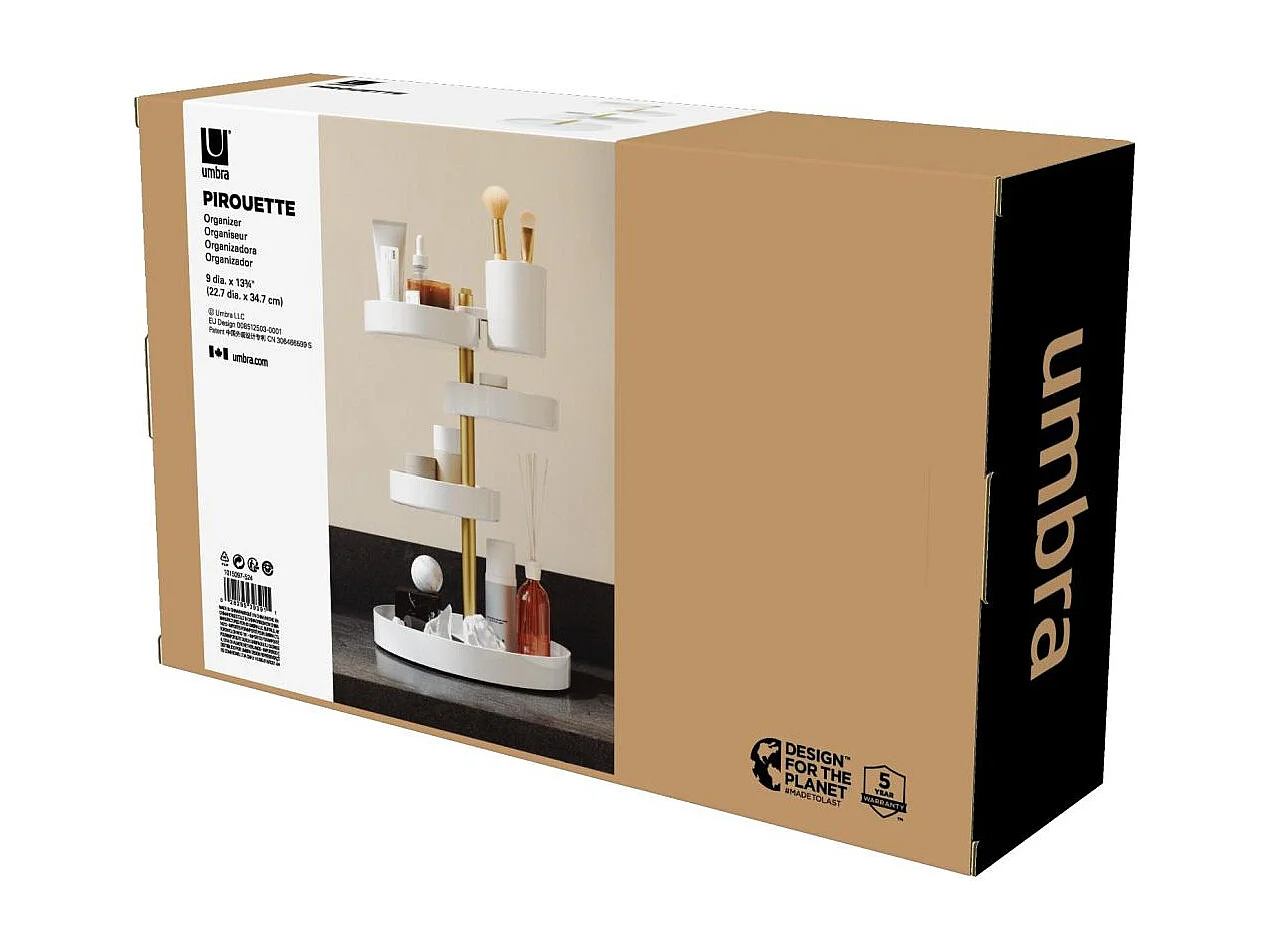 Organisateur de salle de bain 5 plateaux rotatifs Pirouette