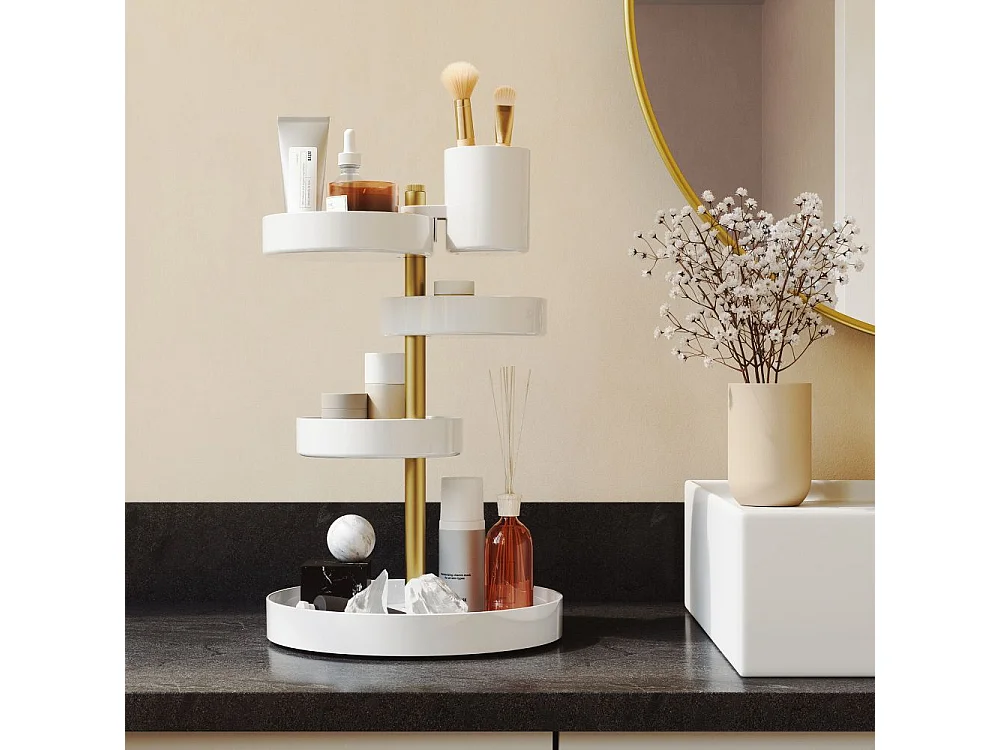 Organisateur de salle de bain 5 plateaux rotatifs Pirouette