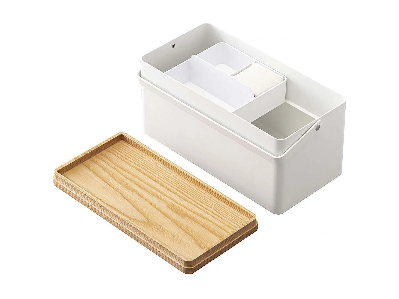 Nähkorb aus Metall und Holz "Tower"