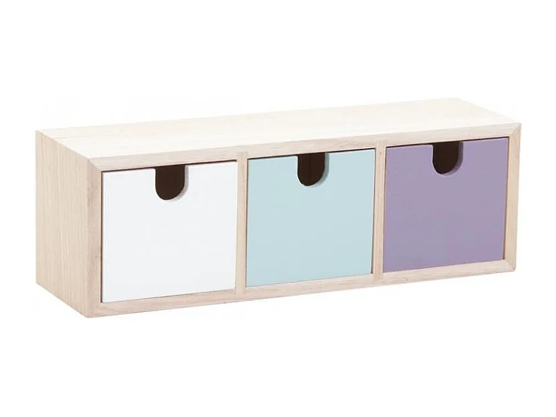 Petit rangement tiroirs colorés 3 tiroirs