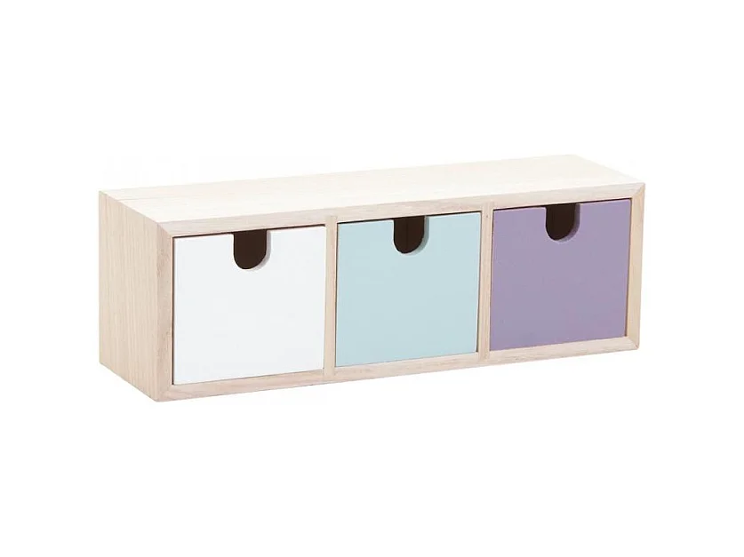 Petit rangement tiroirs colorés 3 tiroirs