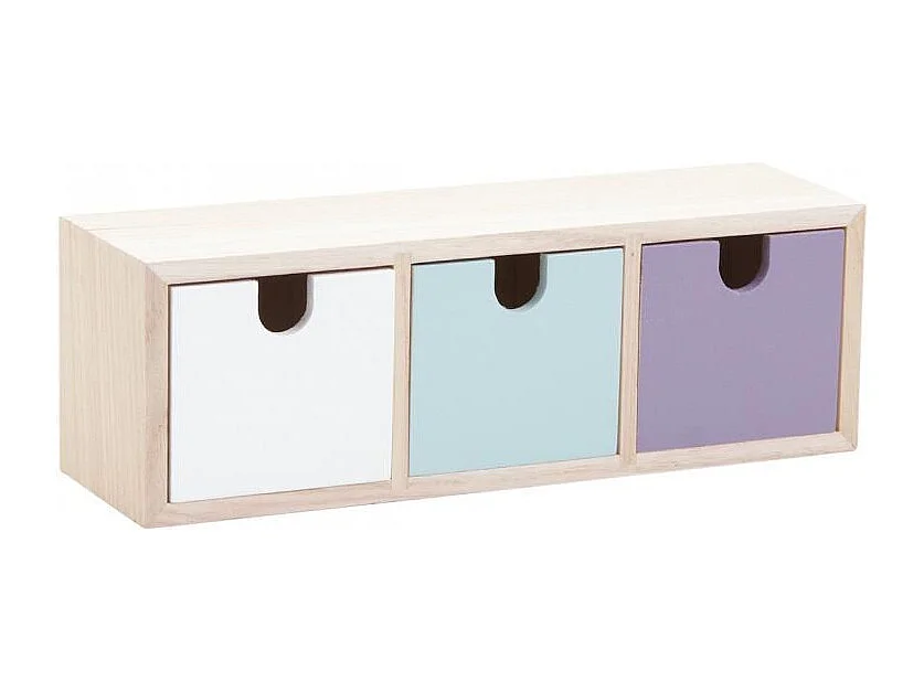 Piccolo contenitore con 3 cassetti colorati