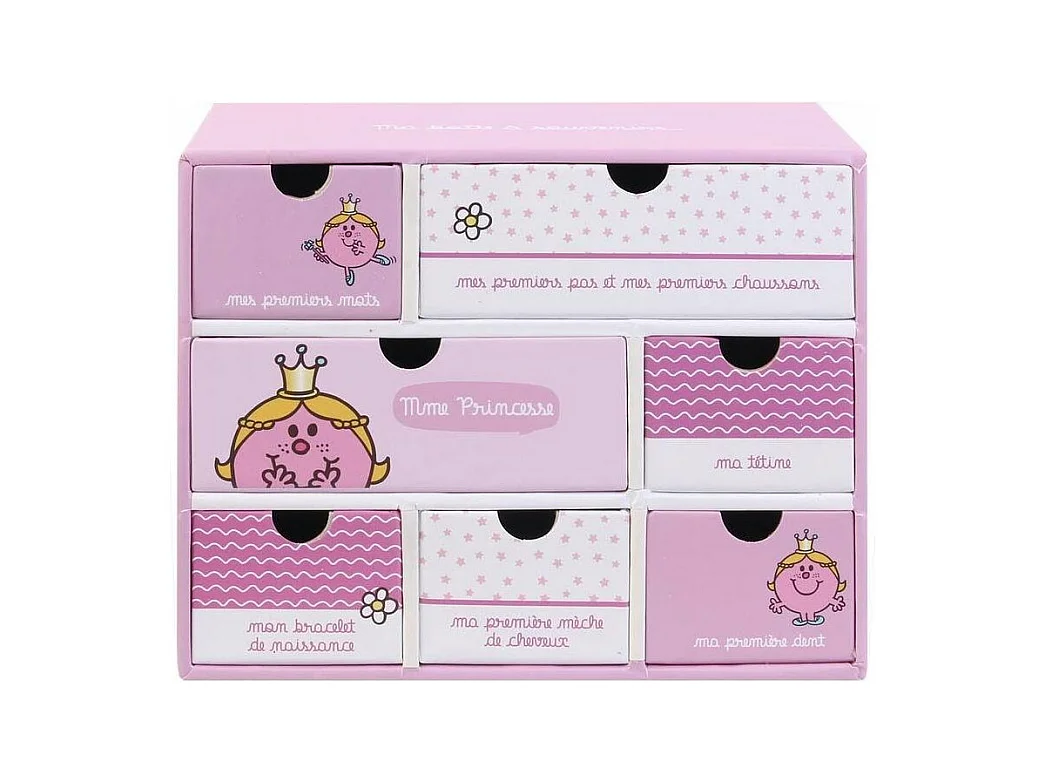 Boite à souvenirs naissance Monsieur Madame Mme Princesse