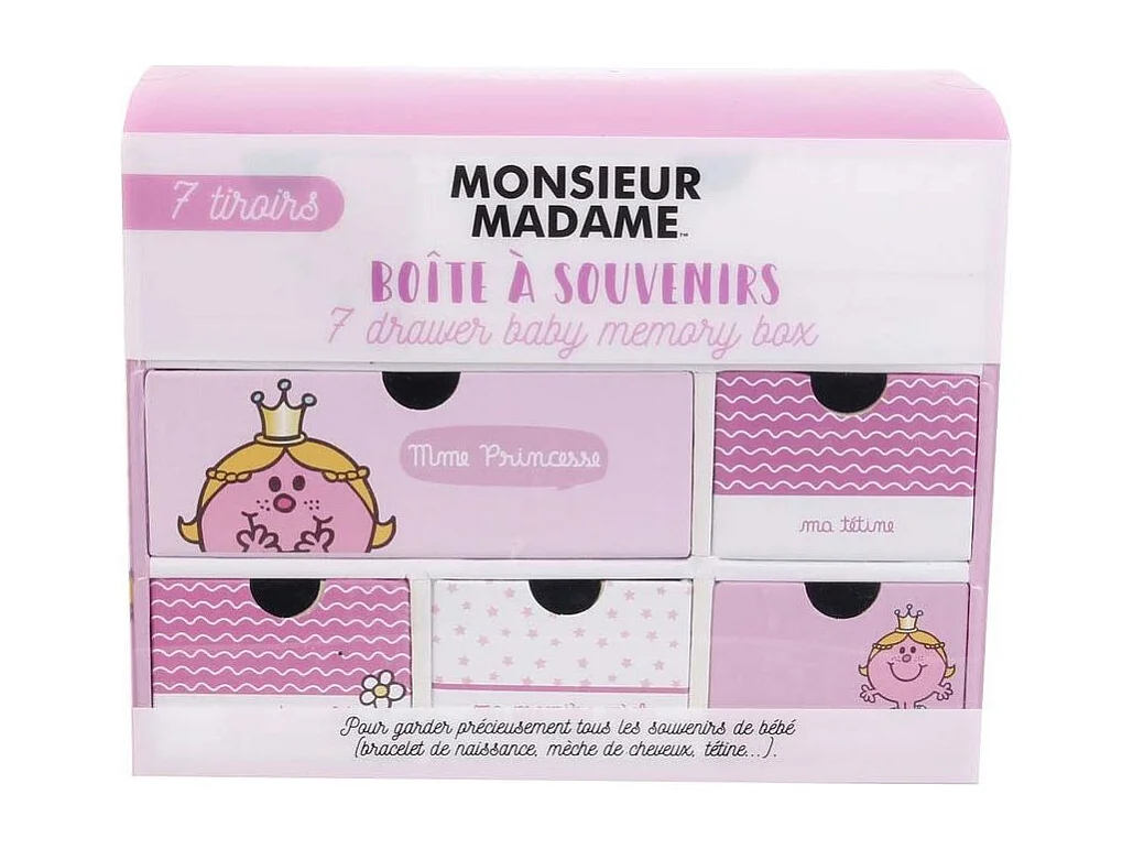 Boite à souvenirs naissance Monsieur Madame Mme Princesse